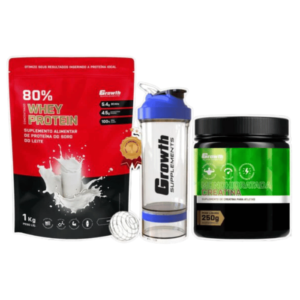 COMBO WHEY PROTEIN 1KG + COQUETELEIRA + CREATINA 250G